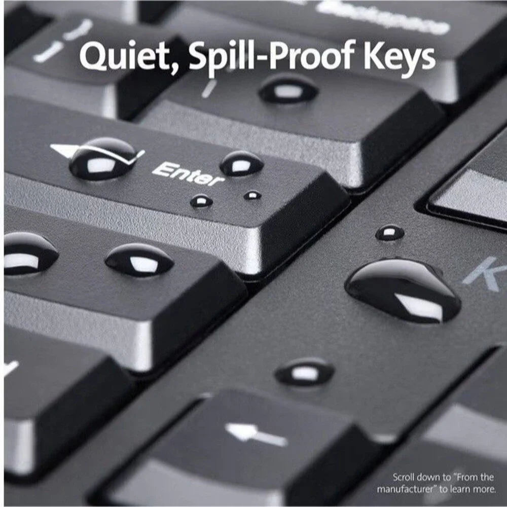 Kensington Pro Fit Ergonomic Wireless Keyboard, Bluetooth - Black (K75401US)